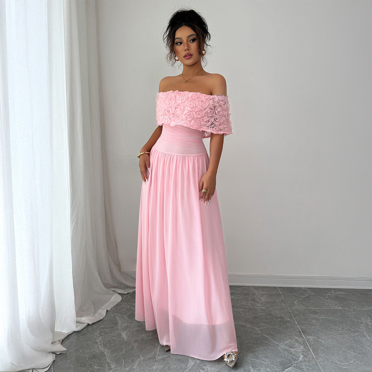 Elegant Graceful Long Women's Polyester Dress
